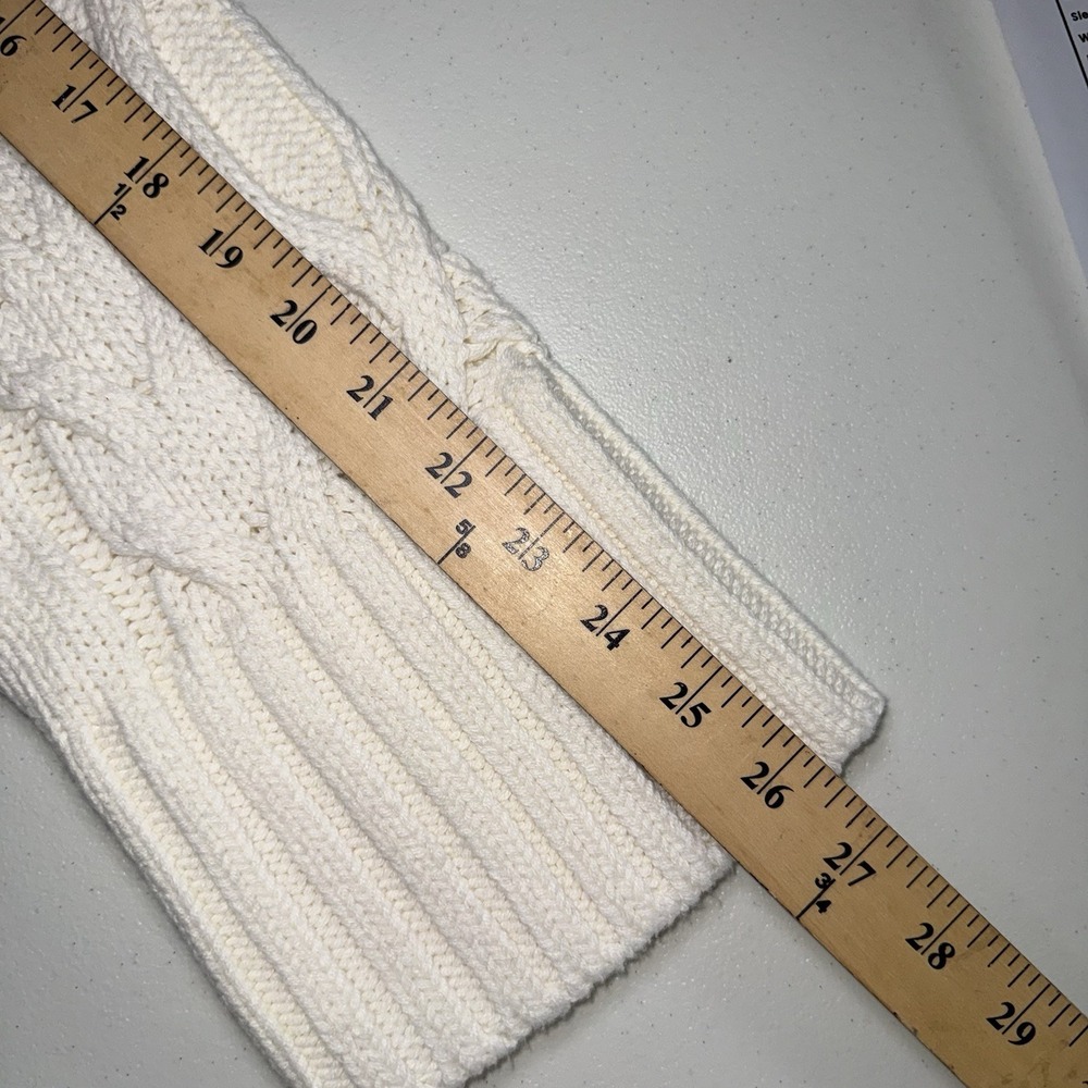 Marc New York Womens Ivory Cable Knit Mock Neck Sweater Rhinestone Shoulder M - Picture 8 of 9